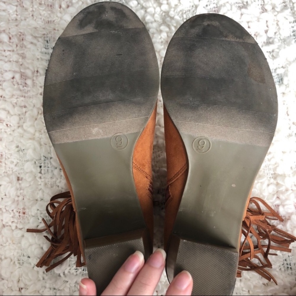 ✨ SOLD ✨CHARMING CHARLIES FRINGE OPEN TOE BOOTIES - Picture 8 of 8